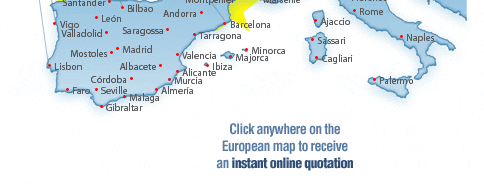 Click anywhere on the map to recieve an instant online quote.